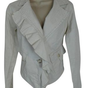 Cabi linen ruffled button blazer/jacket  #329 med